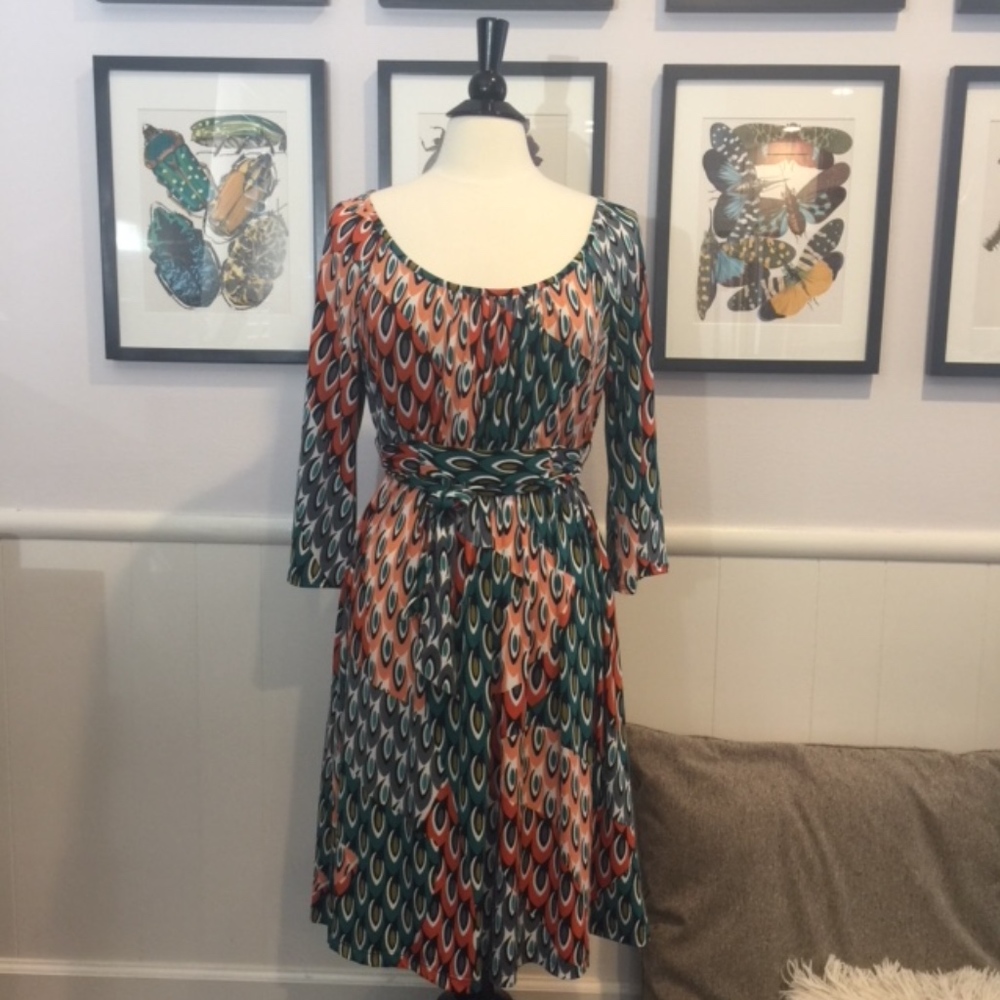 AGB Peacock Print Dress